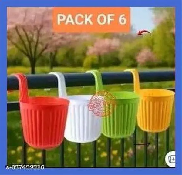 6_Pcs_Morden_Hook_Pot_Railing_Pot_Gardenung_Pot_Balocny_Pot_Hangning_Pot