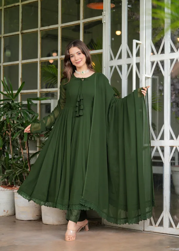 Green_Georgette_/_Cotton_Premium_Kurta_Set_For_Women