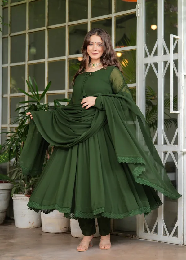 Green_Georgette_/_Cotton_Premium_Kurta_Set_For_Women