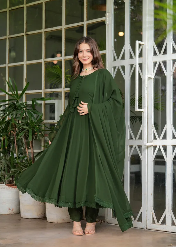 Green_Georgette_/_Cotton_Premium_Kurta_Set_For_Women