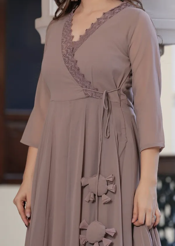 Dark_Brown_Georgette_/_Cotton_Premium_Kurta_Set_For_Women