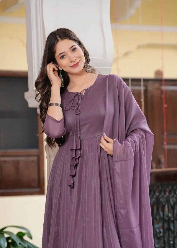 Purple_Star_Georgette_/_Cotton_Premium_Kurta_Set_For_Women