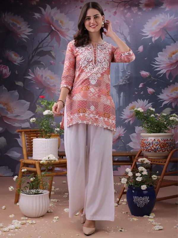 Orange_Pure_Cotton_Premium_Kurti_For_Women