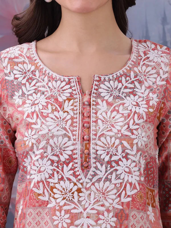 Orange_Pure_Cotton_Premium_Kurti_For_Women