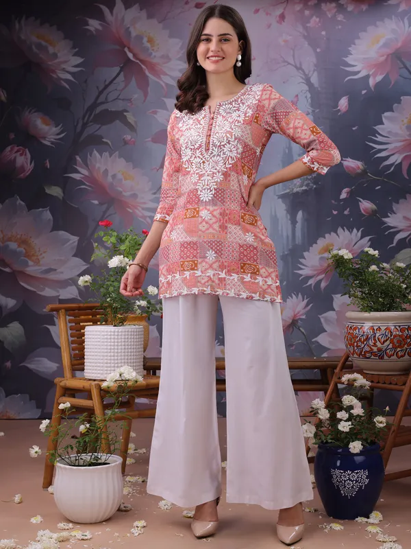 Orange_Pure_Cotton_Premium_Kurti_For_Women