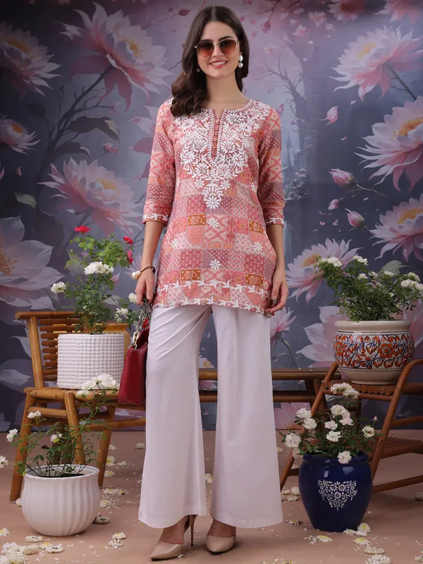 Orange_Pure_Cotton_Premium_Kurti_For_Women
