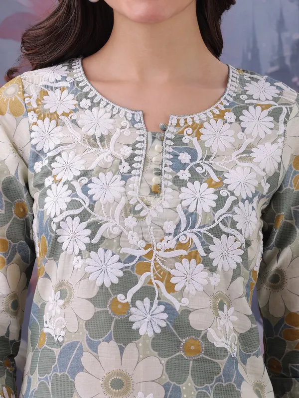 Green_Pure_Cotton_Premium_Kurti_For_Women