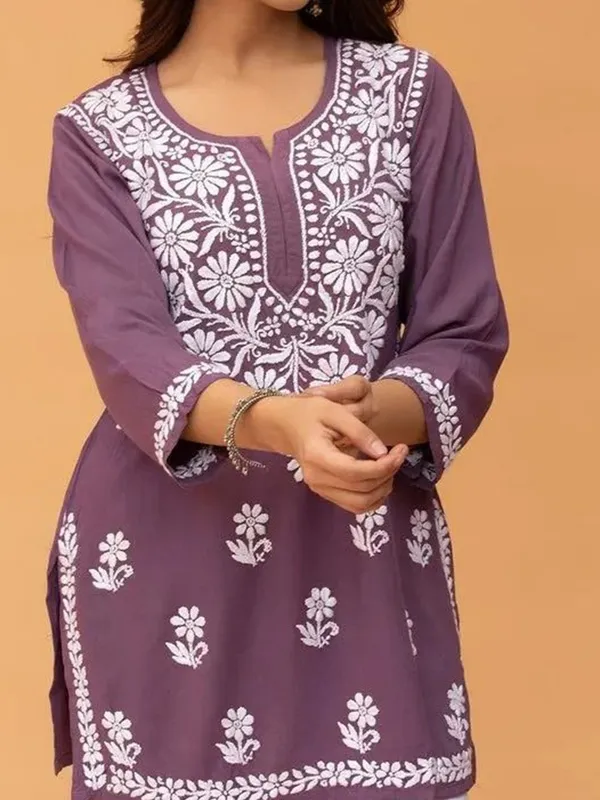 Purple_Rayon_Premium_Kurti_For_Women