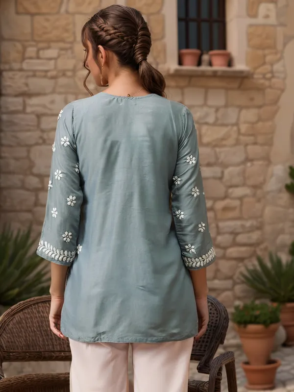 Grey_Rayon_Premium_Kurti_For_Women