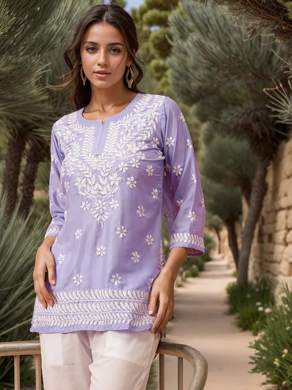 Purple_Rayon_Premium_Kurti_For_Women