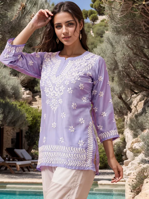 Purple_Rayon_Premium_Kurti_For_Women