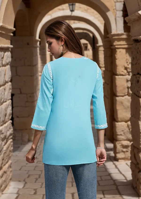 Sky_Blue_Rayon_Premium_Kurti_For_Women