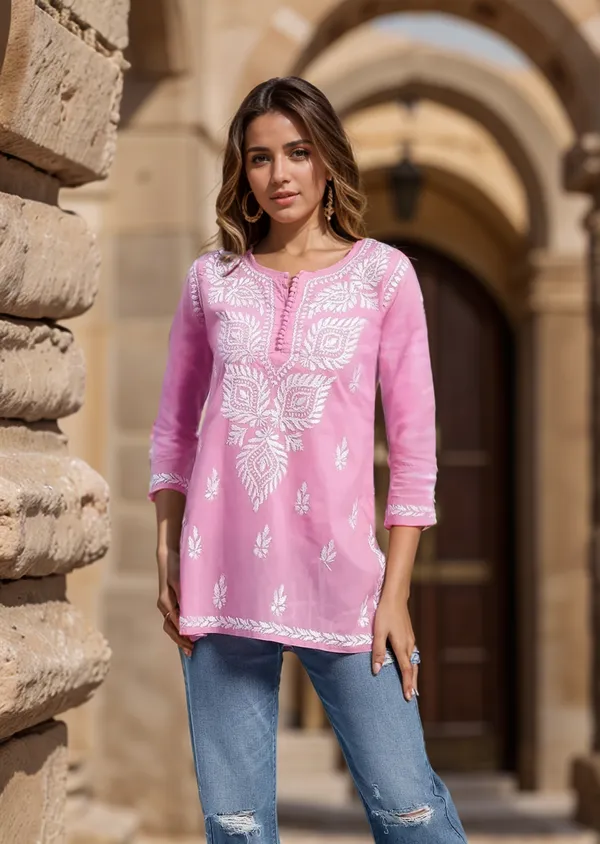 Pink_Rayon_Premium_Kurti_For_Women