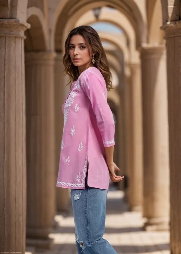 Pink_Rayon_Premium_Kurti_For_Women