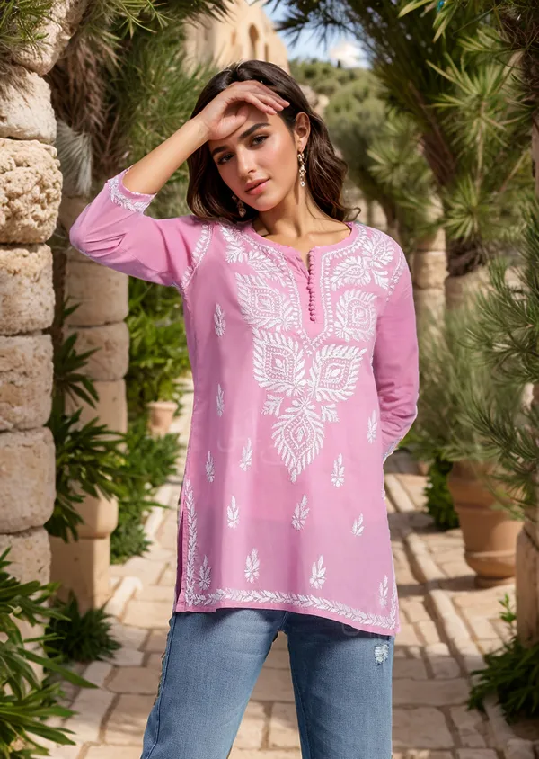 Pink_Rayon_Premium_Kurti_For_Women