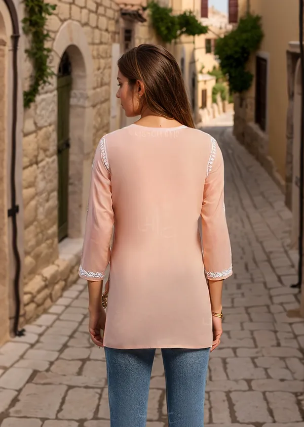 Peach_Rayon_Premium_Kurti_For_Women