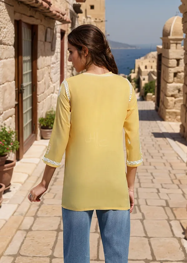 Yellow_Rayon_Premium_Kurti_For_Women