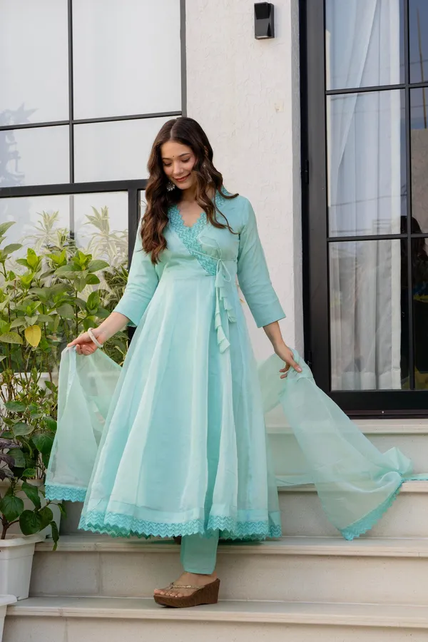 Sky_Blue_Organza_Premium_Kurta_Set_For_Women