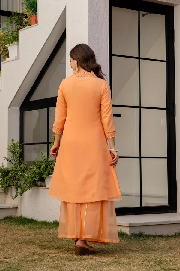 Orange_Organza_Premium_Kurta_Set_For_Women