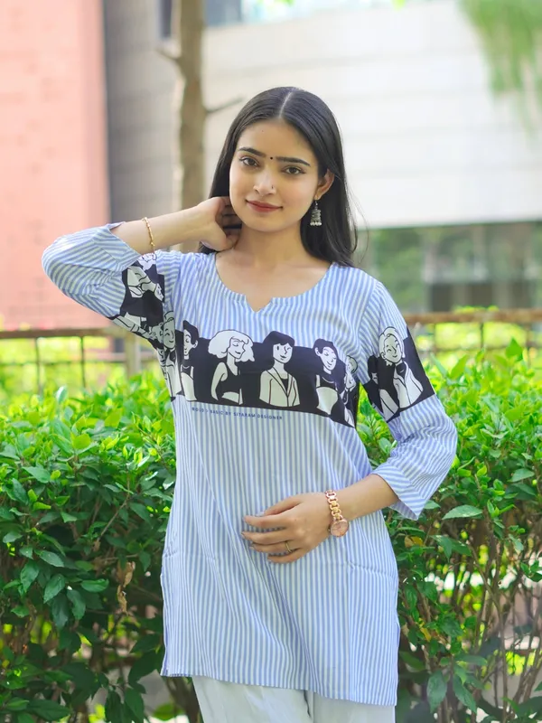 Blue_100%_Cotton_Premium_Kurti_For_Women