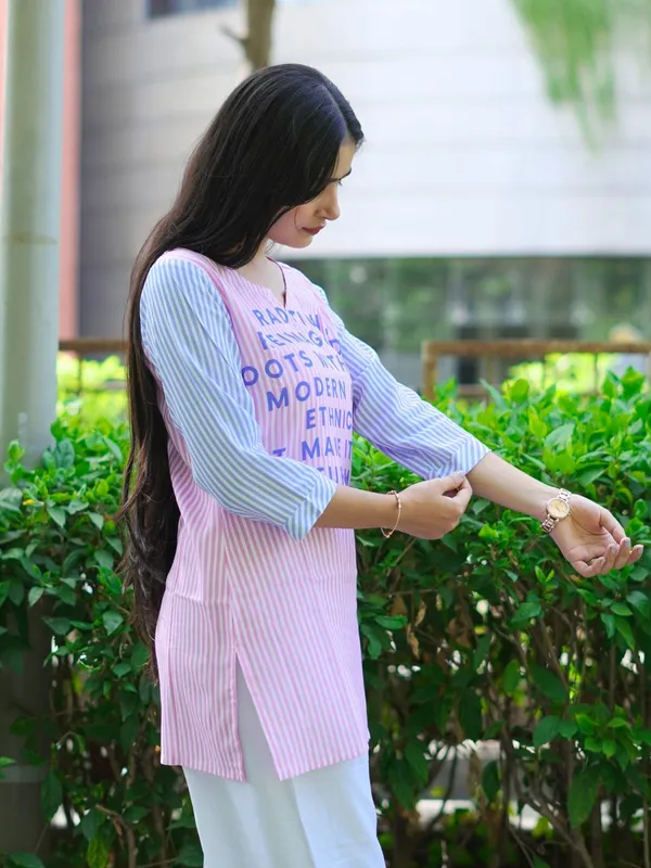 Pink_100%_Cotton_Premium_Kurti_For_Women