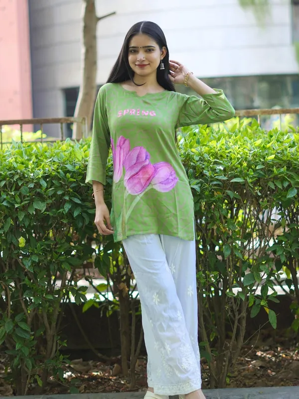 Green_100%_Cotton_Premium_Kurti_For_Women
