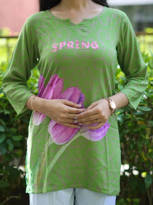 Green_100%_Cotton_Premium_Kurti_For_Women