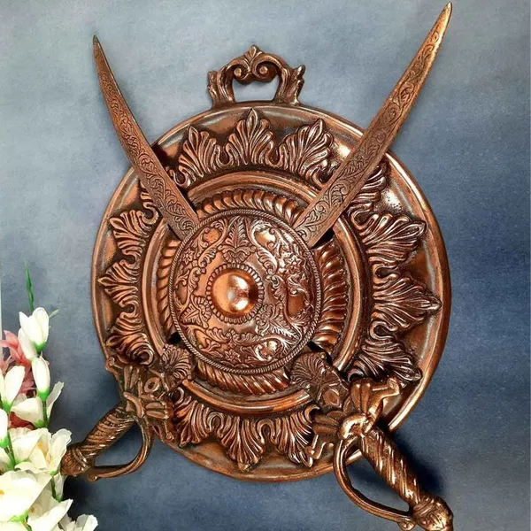 ANTIQUE_DHAL_TALWAR_WALL_HANGING_ROYAL_SET_-_18_INCH