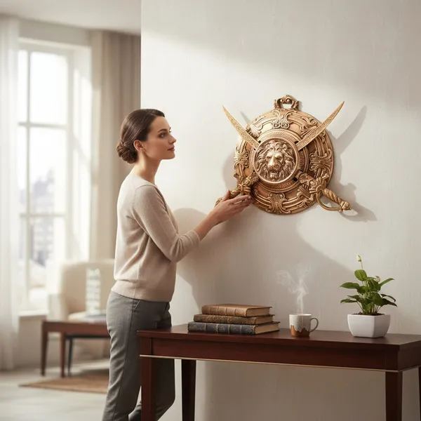 LION_FACE_DESIGN_DHAL_TALWAR_WALL_HANGING_|_DECORATIVE_ALLOY_SWORD_&_SHIELD_WALL_ART_|_TRADITIONAL_WARRIOR_SHOWPIECE_FOR_HOME,_LIVING_ROOM,_OFFICE_&_MANDIR_DECOR_-_17_INCH