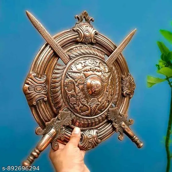 Samurai_Antique_Dhal_Talwar_2_Swords_1_Shield_For_Home_Living_Room
