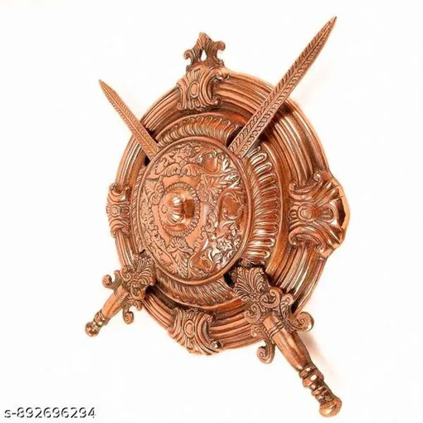 Samurai_Antique_Dhal_Talwar_2_Swords_1_Shield_For_Home_Living_Room