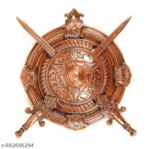 Samurai_Antique_Dhal_Talwar_2_Swords_1_Shield_For_Home_Living_Room