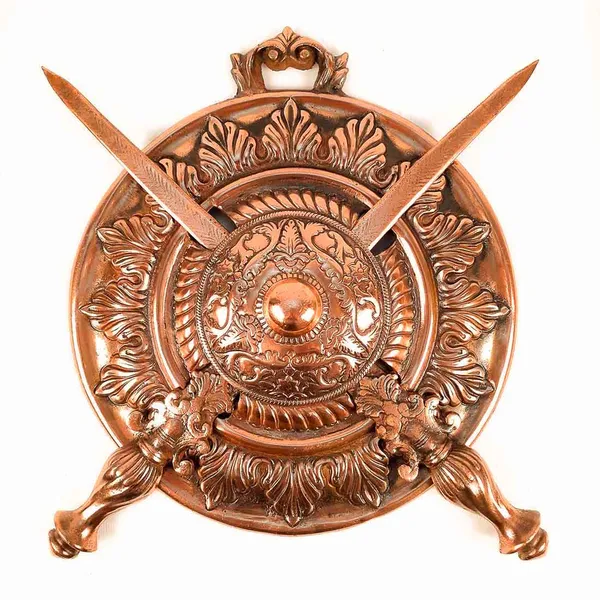 DHAL_TALWAR_WALL_HANGING_SAMURAI_SWORD_SHIELD_ANTIQUE_-_18_INCH