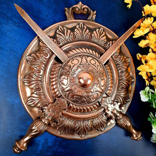 DHAL_TALWAR_WALL_HANGING_SAMURAI_SWORD_SHIELD_ANTIQUE_-_18_INCH
