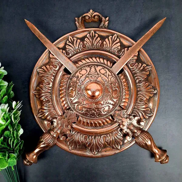 DHAL_TALWAR_WALL_HANGING_SAMURAI_SWORD_SHIELD_ANTIQUE_-_18_INCH