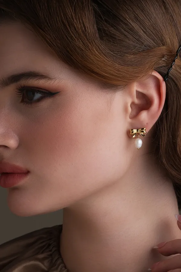 Bow_Charm_Dang_Earrings_Golden