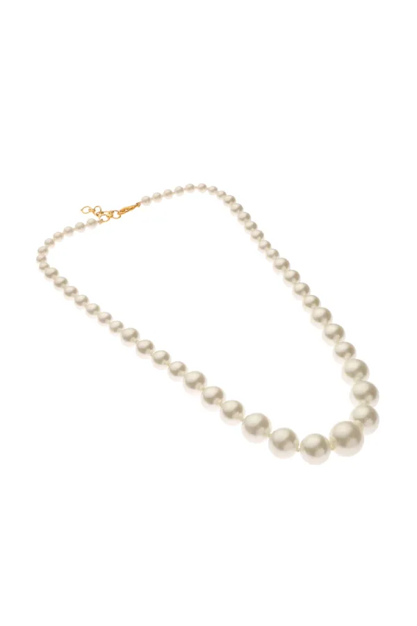 Graduated_Natural_Pearl_Necklace_Silver_Pearl