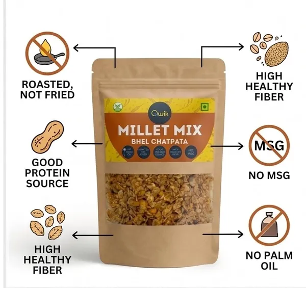 Qwik_Healthy_Millet_Mix,_Bhel_Chatpata_Flavor_(100g_-_Pack_of_3)_|_Roasted_Snacks_Diet_Namkeen_|_Jowar_&_Bajra_Flakes_Chivda_|_No_Palm_Oil,_No_MSG_|_Crunchy_Low_Calorie_Tea_Time_Snack