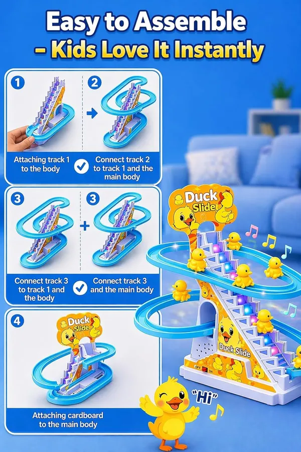 Duck_Slide_Toy_Set,_Funny_Automatic_Stair-Climbing_Ducklings_Cartoon_Race_Track_Set_Duck_Roller_Coaster_Escalator_Toy_with_Flashing_Lights_&_Music_(Duck_Slide_Track_Set)