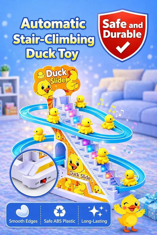 Duck_Slide_Toy_Set,_Funny_Automatic_Stair-Climbing_Ducklings_Cartoon_Race_Track_Set_Duck_Roller_Coaster_Escalator_Toy_with_Flashing_Lights_&_Music_(Duck_Slide_Track_Set)