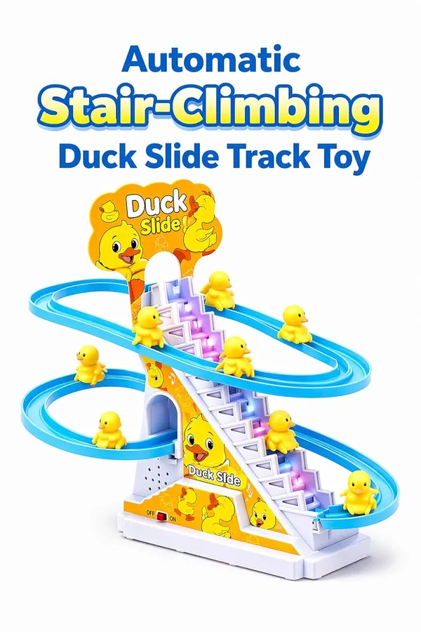 Duck_Slide_Toy_Set,_Funny_Automatic_Stair-Climbing_Ducklings_Cartoon_Race_Track_Set_Duck_Roller_Coaster_Escalator_Toy_with_Flashing_Lights_&_Music_(Duck_Slide_Track_Set)