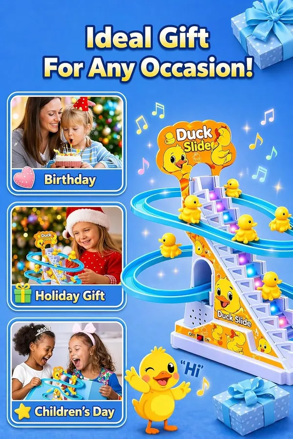 Duck_Slide_Toy_Set,_Funny_Automatic_Stair-Climbing_Ducklings_Cartoon_Race_Track_Set_Duck_Roller_Coaster_Escalator_Toy_with_Flashing_Lights_&_Music_(Duck_Slide_Track_Set)