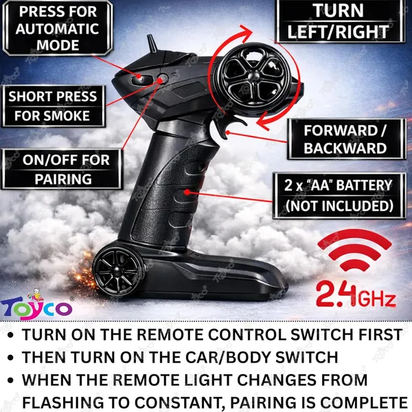 Rechargeable_2.4GHz_Remote_Control_Car_Toy_with_Real_Smoke_Effect_&_LED_Headlights_|_High_Speed_RC_Drift_Cars_with_Long_Range_&_Auto_Mode_
