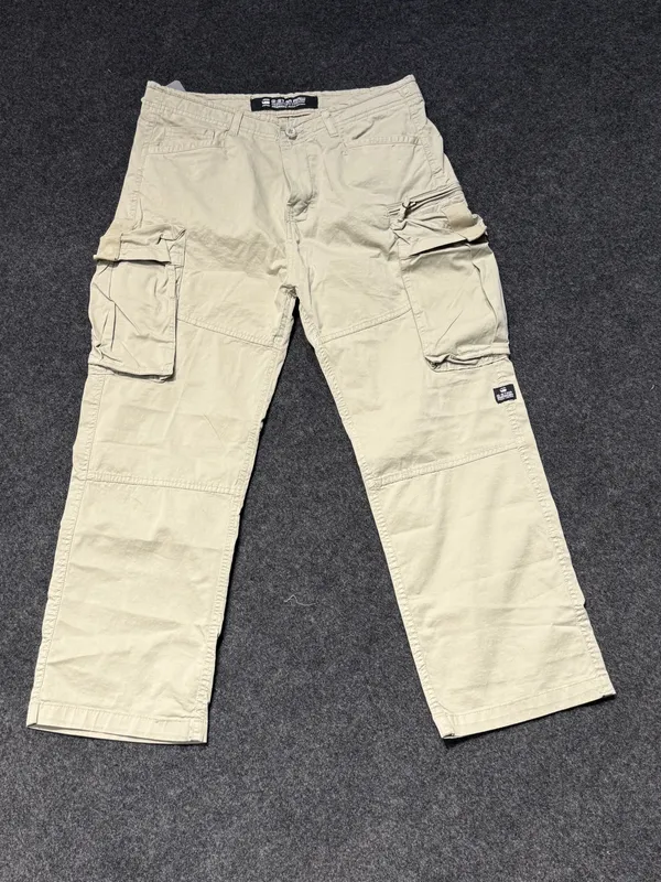Men's_Beige_Multi_Pocket_Cargo_Pants_Utility_Style_Casual_Wear