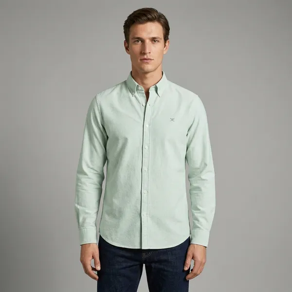 Men's_Light_Green_Full_Sleeve_Button_Down_Casual_Lining_Shirt