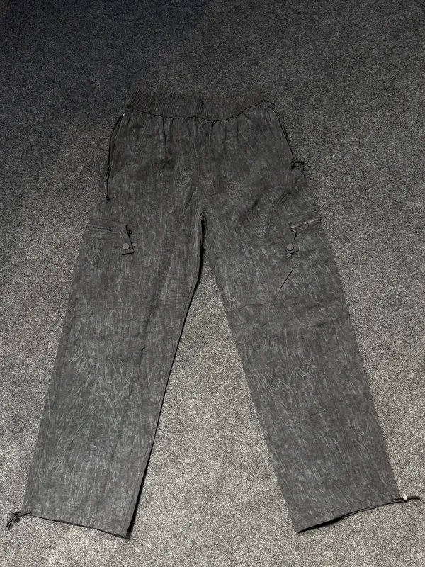Men's_Charcoal_Gray_Trouser/_Lower_With_Elastic_Waist_And_Multiple_Pockets