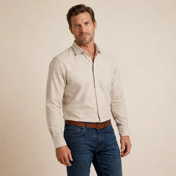 Men's_Formal_Shirt_Beige_Full_Sleeve_Button_Down_Dress_Shirt