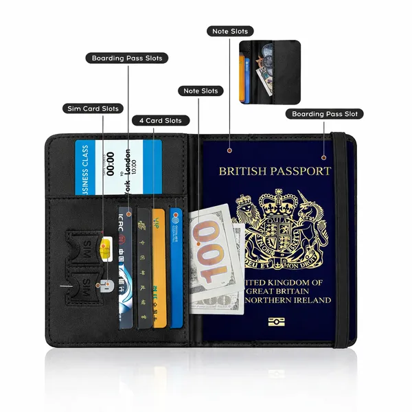 Passport_Holder_Passport_Cover_with_Credit_Card_Slot_and_BoardingPass_Slot_Bi-Fold_Passport_Wallet_Case_Book_Travel_Must_Have,_PU_Leather-Unisex