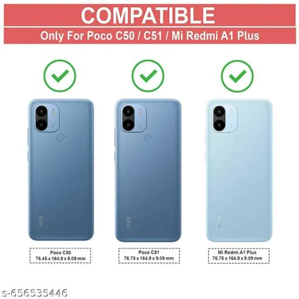 Poco_C51_/_Redmi_A1_Plus/Redmi_A2_Plus/Poco_C50_Flip_Case_Leather_Finish_|_Inside_TPU_with_Card_Pockets_|_Wallet_Stand_|_Magnetic_Closing_|_Complete_Protection_Flip_Cover