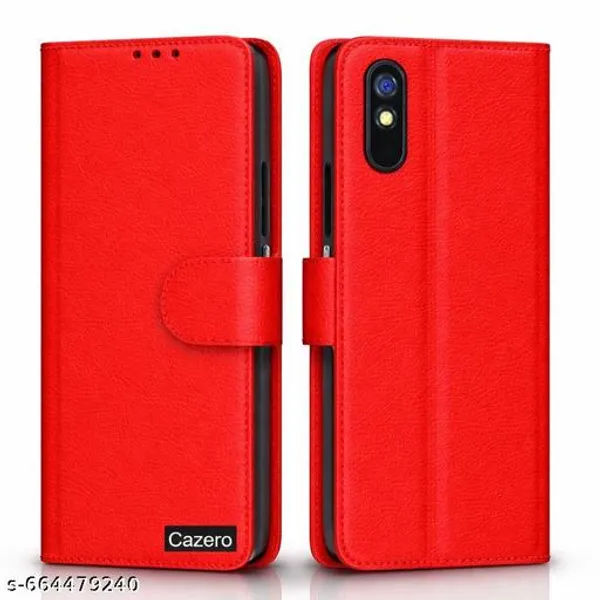 Compatible_For_Redmi_9A_Flip_Cover_Leather_Finish_Inside_Tpu_With_Card_Pockets_Wallet_Stand_Complete_Protection_Flip_Case_-_Blue